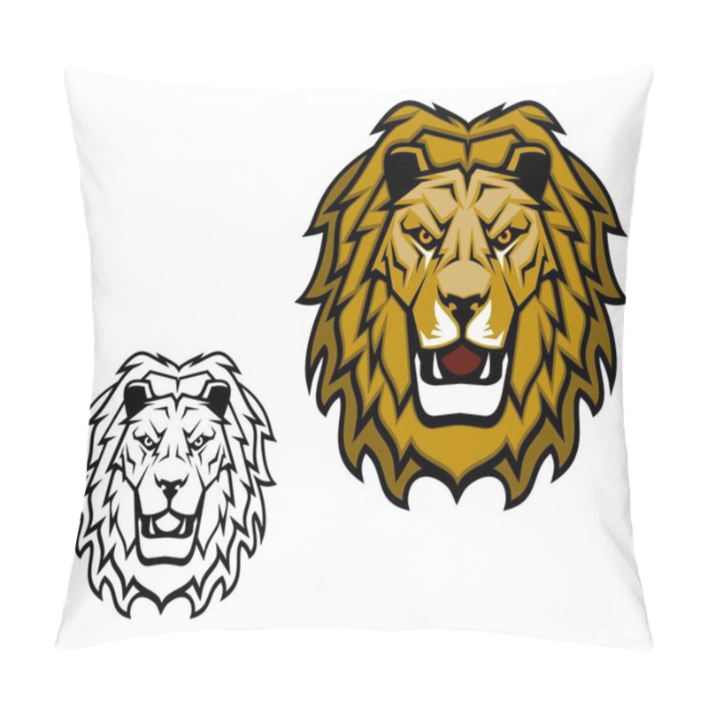 Personality  Lion Wild Cat Animal Vector Mascot Pillow Covers