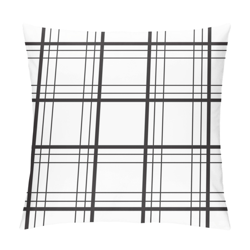 Personality  Geometric Plaid Line Black And White Minimalistic Pattern. Pillow Covers