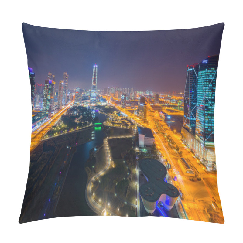 Personality  Centralpark At Night Incheon, South Korea. Pillow Covers