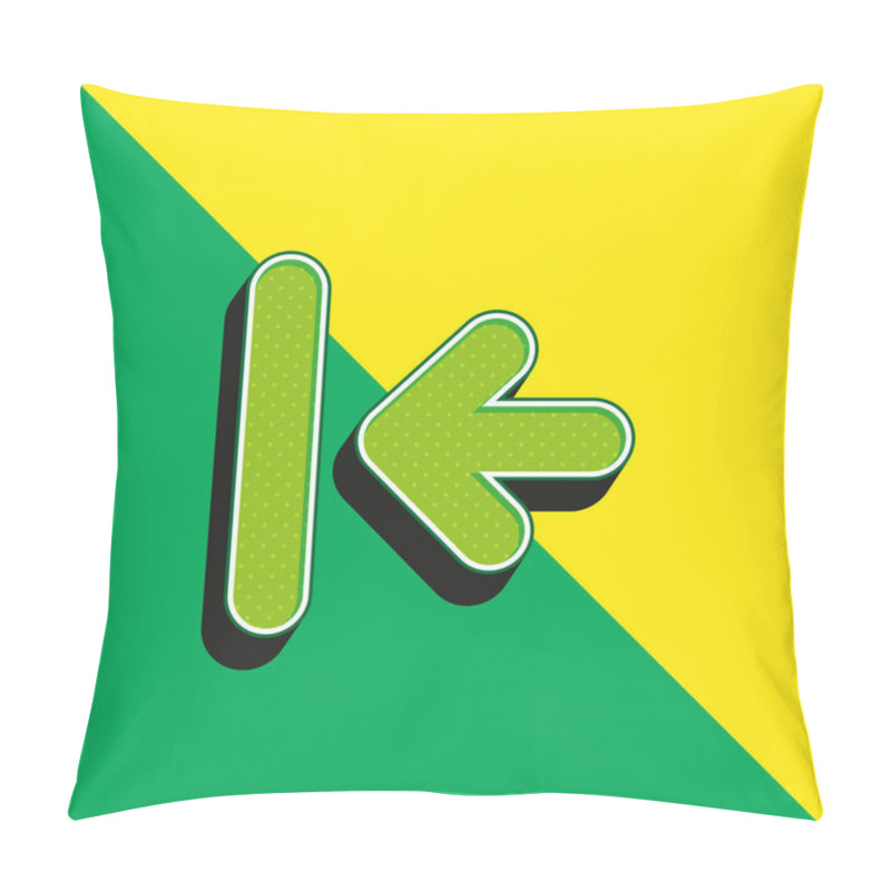 Personality  Back Arrow To First Track Green And Yellow Modern 3d Vector Icon Logo Pillow Covers