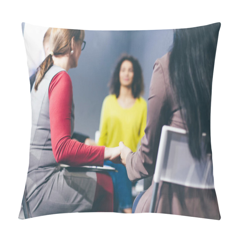 Personality  Group Therapy Session Sitting In A Circle Pillow Covers