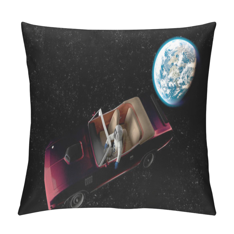 Personality  The Car Image In Space 3D Illustration Pillow Covers