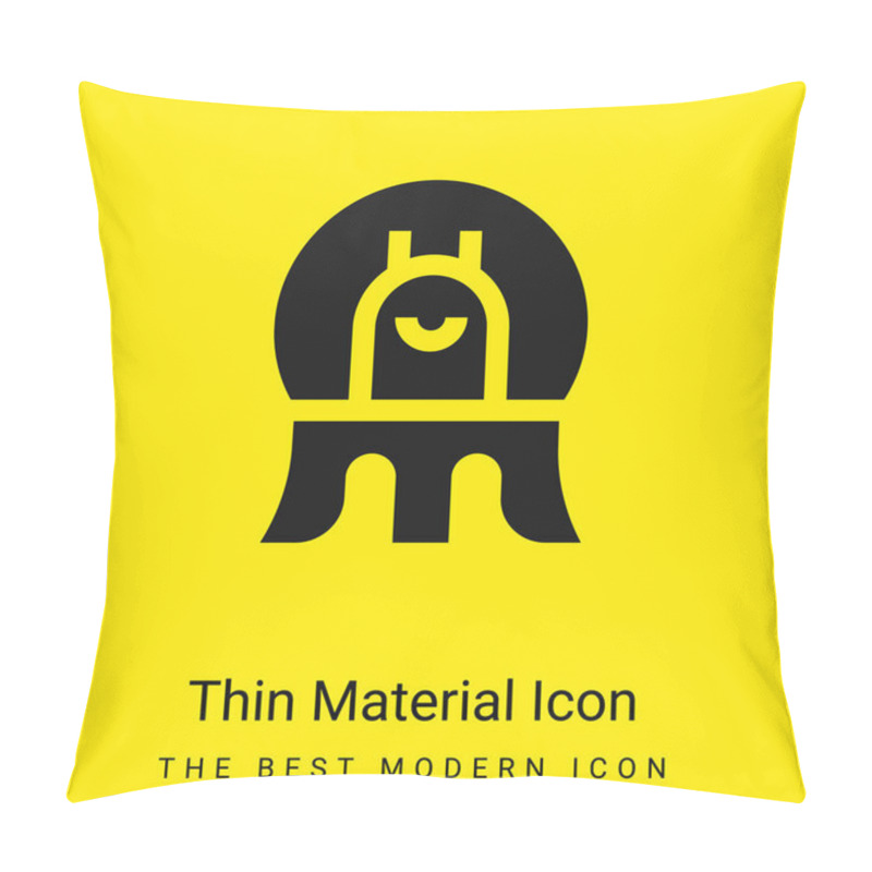 Personality  Alien Minimal Bright Yellow Material Icon Pillow Covers