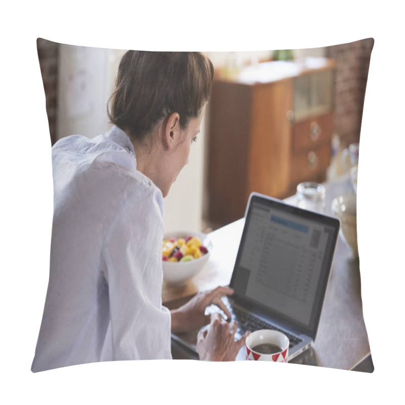 Personality  Young Woman Using Laptop  Pillow Covers