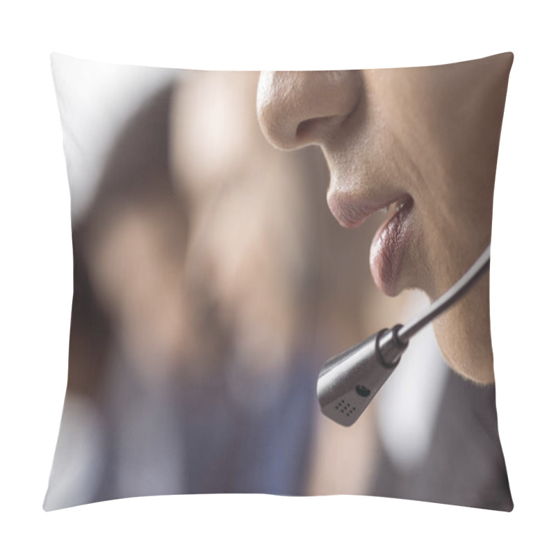 Personality  Call Center Operator In Headset  Pillow Covers