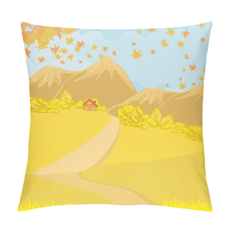 Personality  Mountain Road Among The Mountains And Autumn Trees Pillow Covers