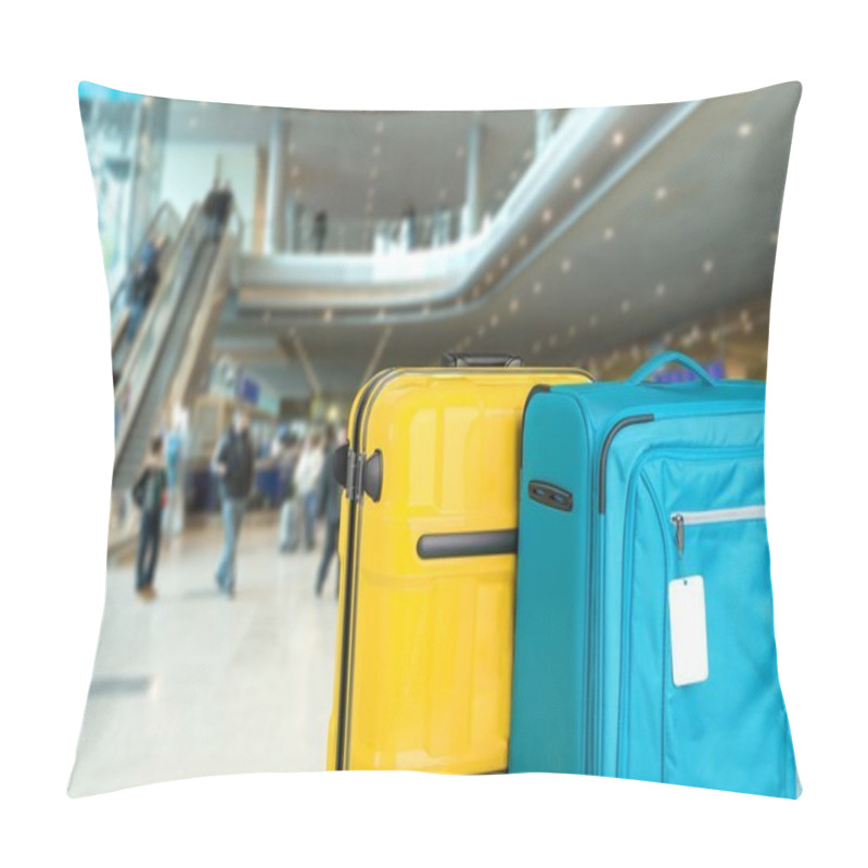 Personality  Large Suitcases On Background Pillow Covers