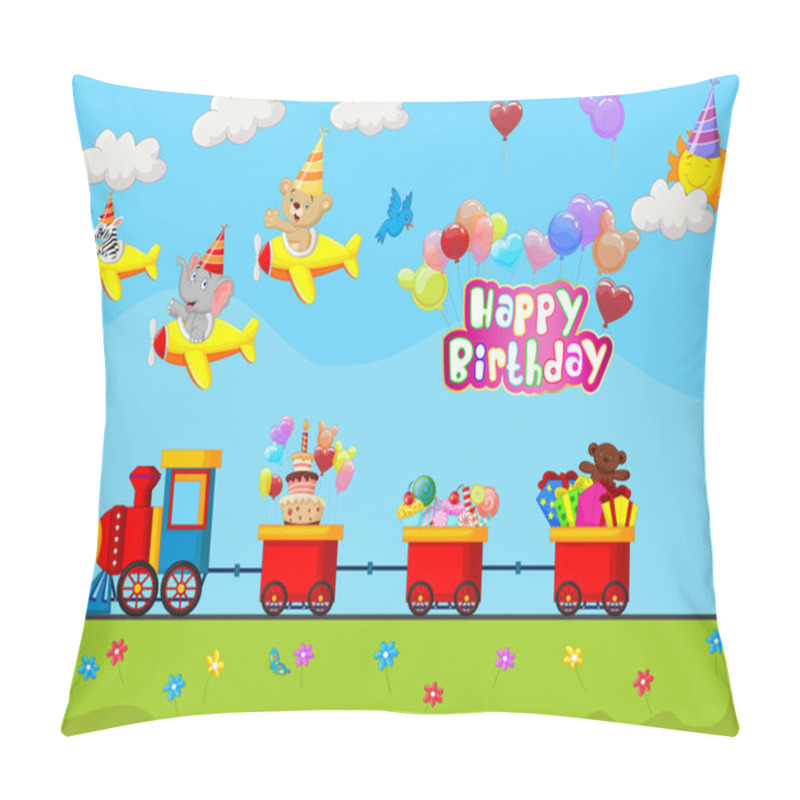 Personality  Birthday Background Cartoon Pillow Covers