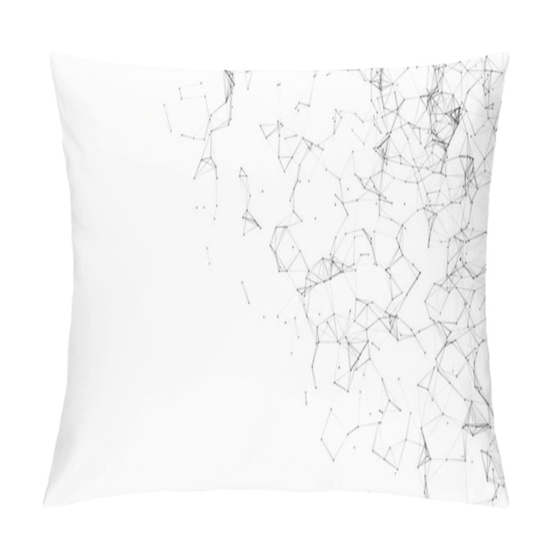 Personality  Technological Plexus Background, Abstract Background Of Black Lines And Dots, White Background Plexus Pillow Covers