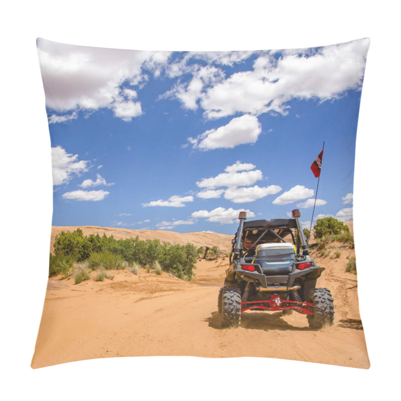 Personality  Moab Off Road Trail Under Sunny Sky With Clouds Pillow Covers