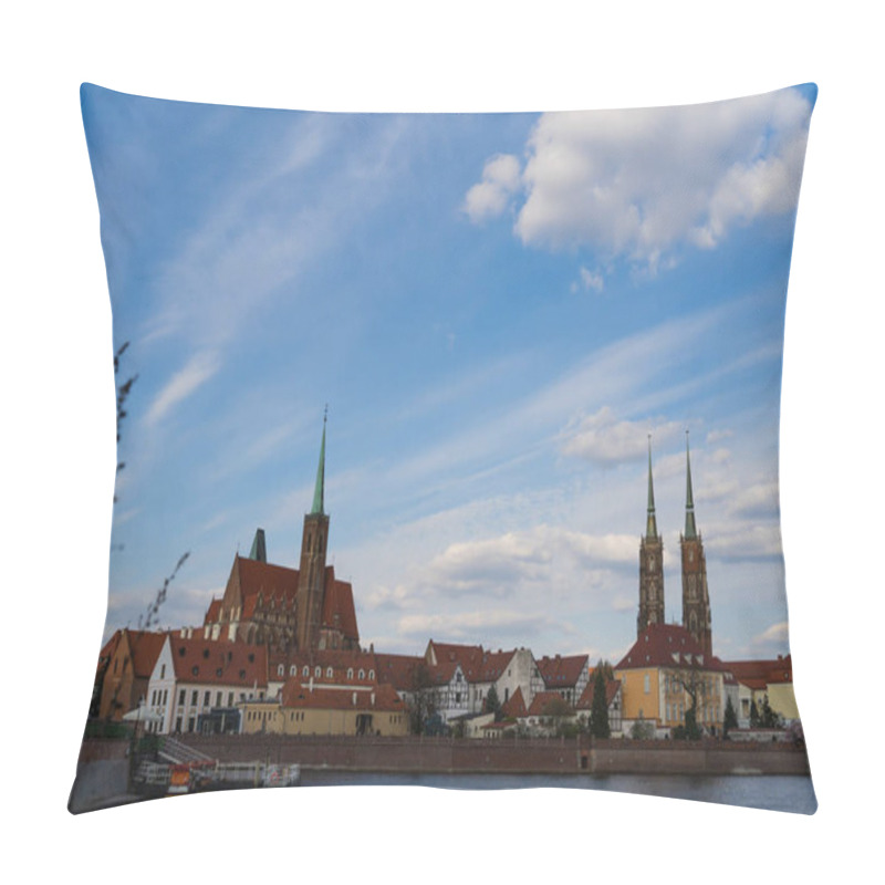 Personality  View Of Ostrow Tumski And River In Wroclaw Pillow Covers