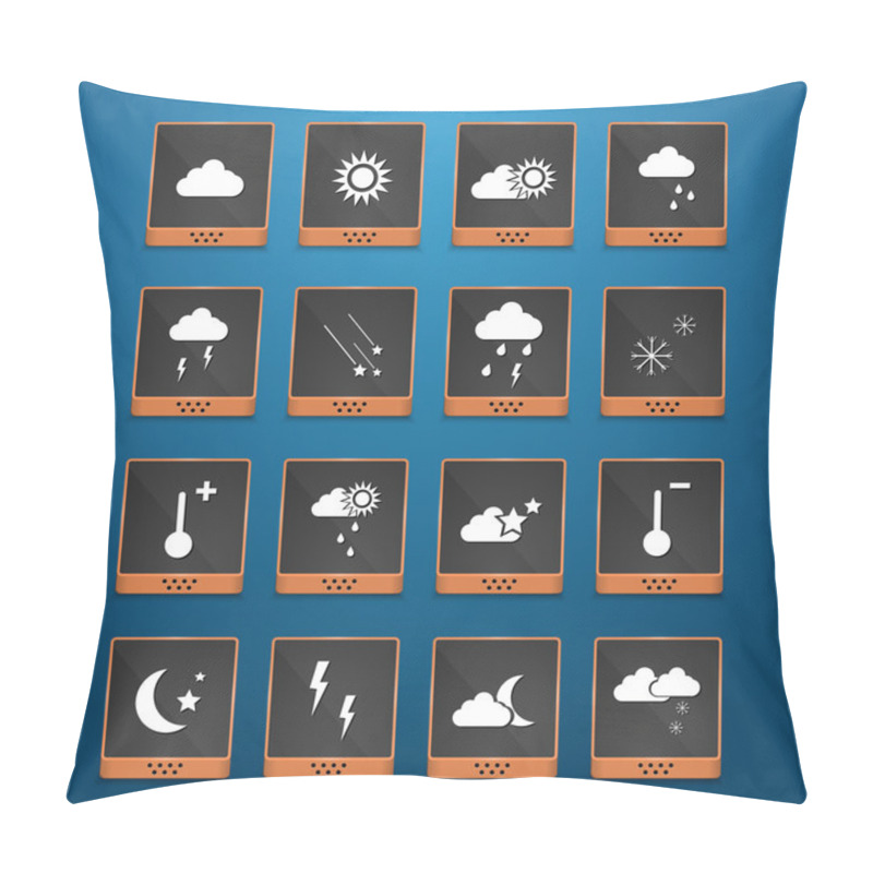 Personality  Weather Web Icons Set Pillow Covers