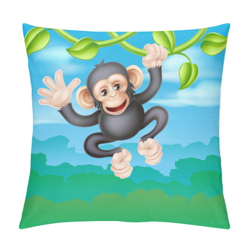 Personality  Swinging Cartoon Chimp Pillow Covers