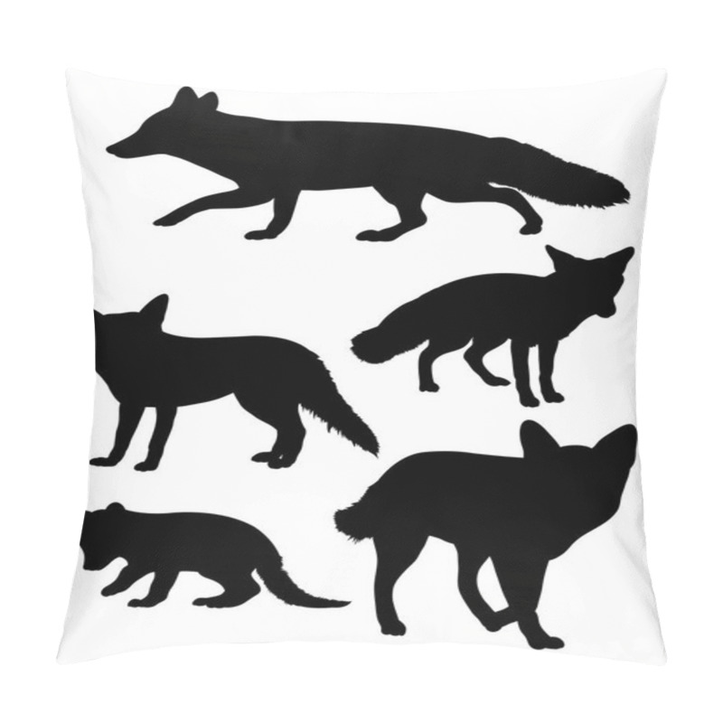 Personality  Silhouette Of Wolves. Good Use For Symbol, Logo, Web Icon, Mascot, Sign, Or Any Design You Want. Pillow Covers