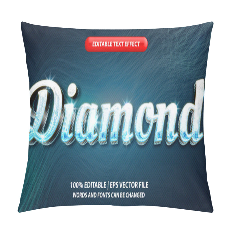 Personality  Diamond Luxury Text Effect. Editable Typography Template With Shiny And Glamorous Style Pillow Covers