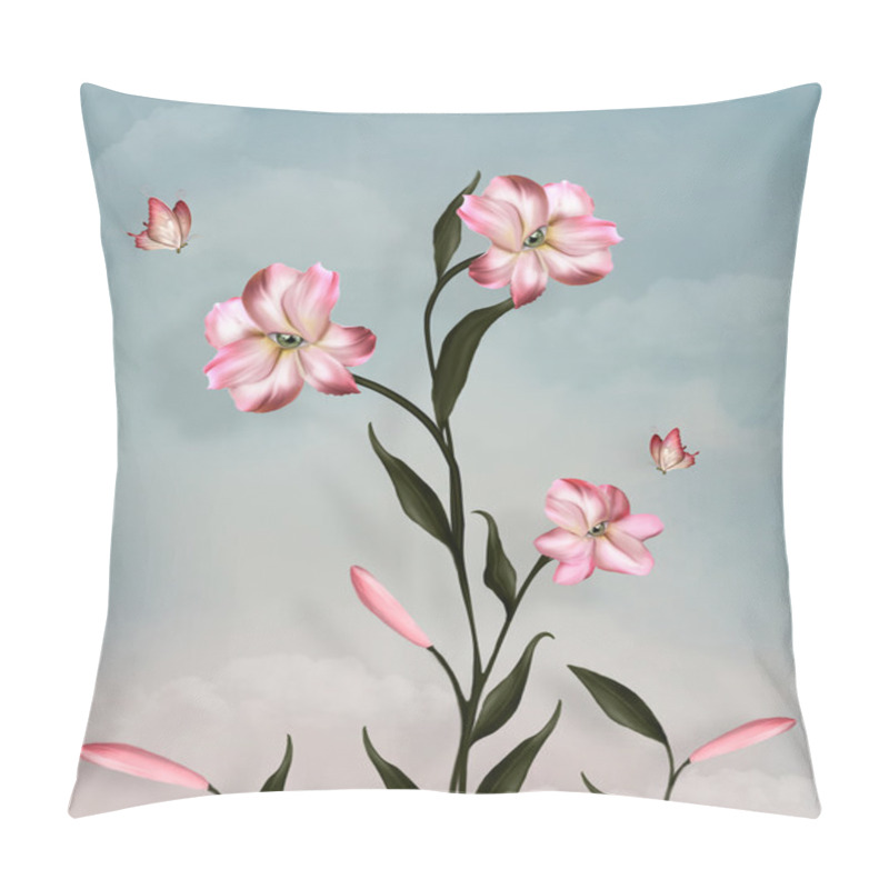 Personality  Surreal Pink Flowers Pillow Covers