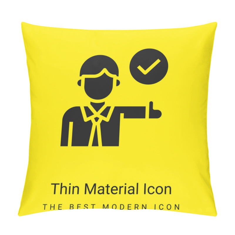 Personality  Approve Minimal Bright Yellow Material Icon Pillow Covers