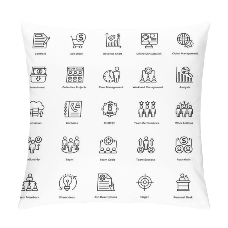 Personality  Project Management Vector Icons Set 6 Pillow Covers