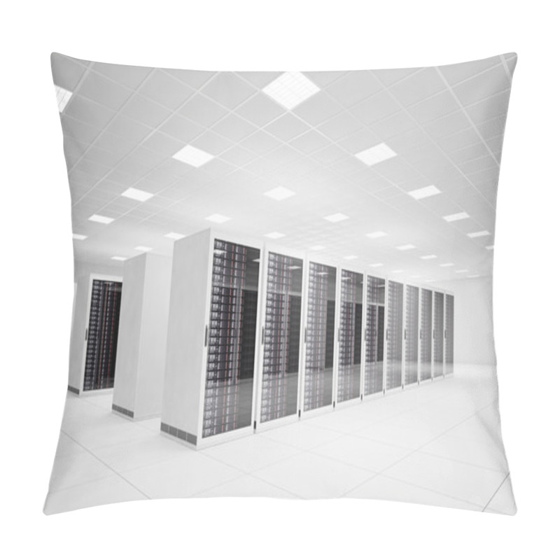 Personality  Data Center With 4 Rows Of Servers Pillow Covers