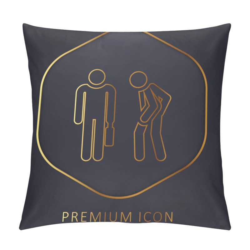 Personality  Angry Golden Line Premium Logo Or Icon Pillow Covers