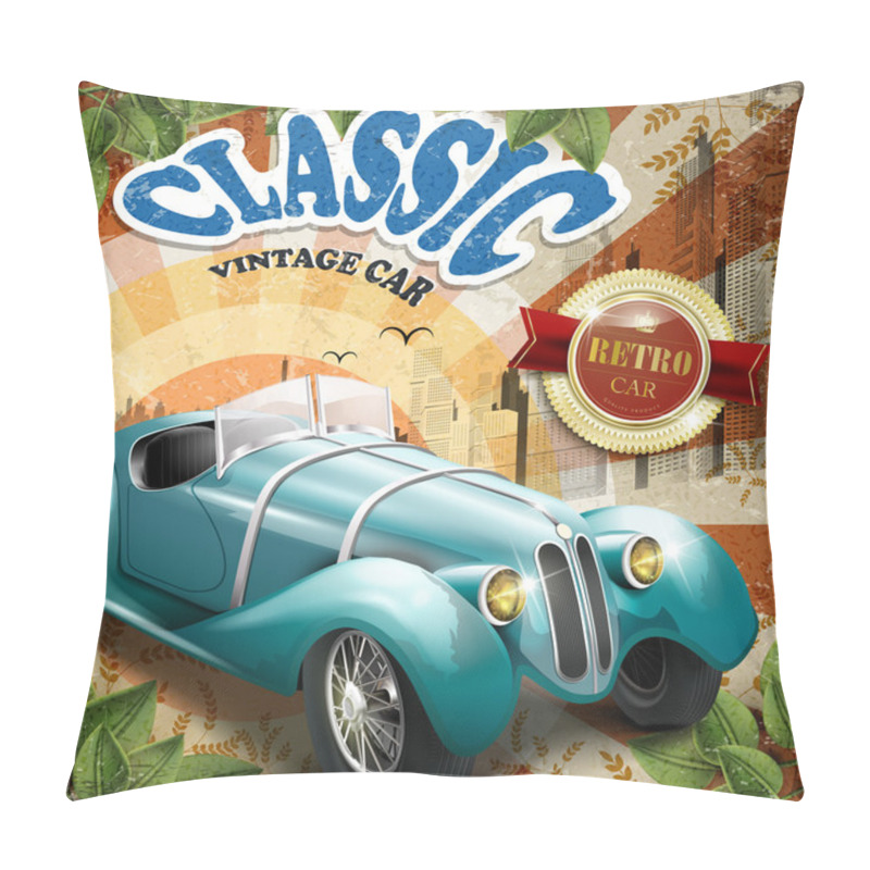 Personality  Classic Car Poster Design Pillow Covers