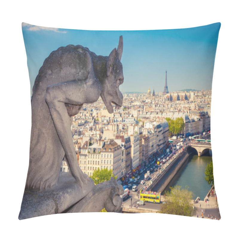 Personality  Chimera On Notre Dame Cathedral Pillow Covers