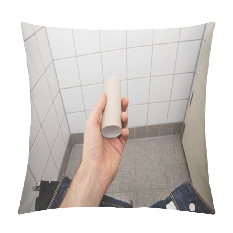 Personality  Man Holding Toilet Paper Roll Pillow Covers