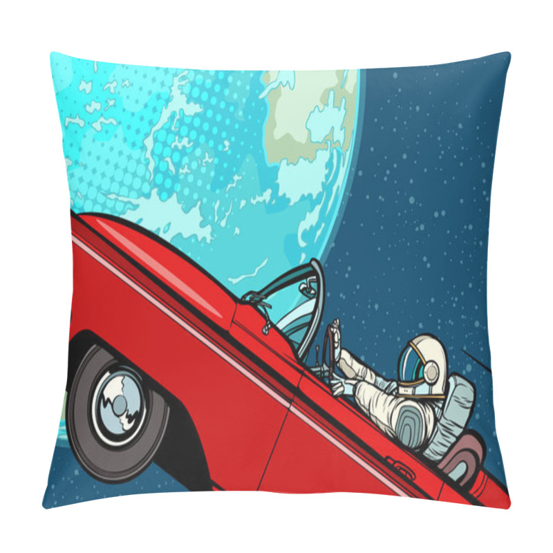 Personality  Astronaut In A Car Over The Planet Earth Pillow Covers