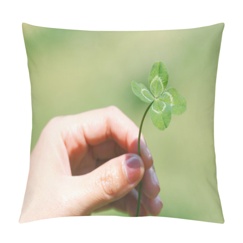 Personality  Lucky Clover In Hand Pillow Covers