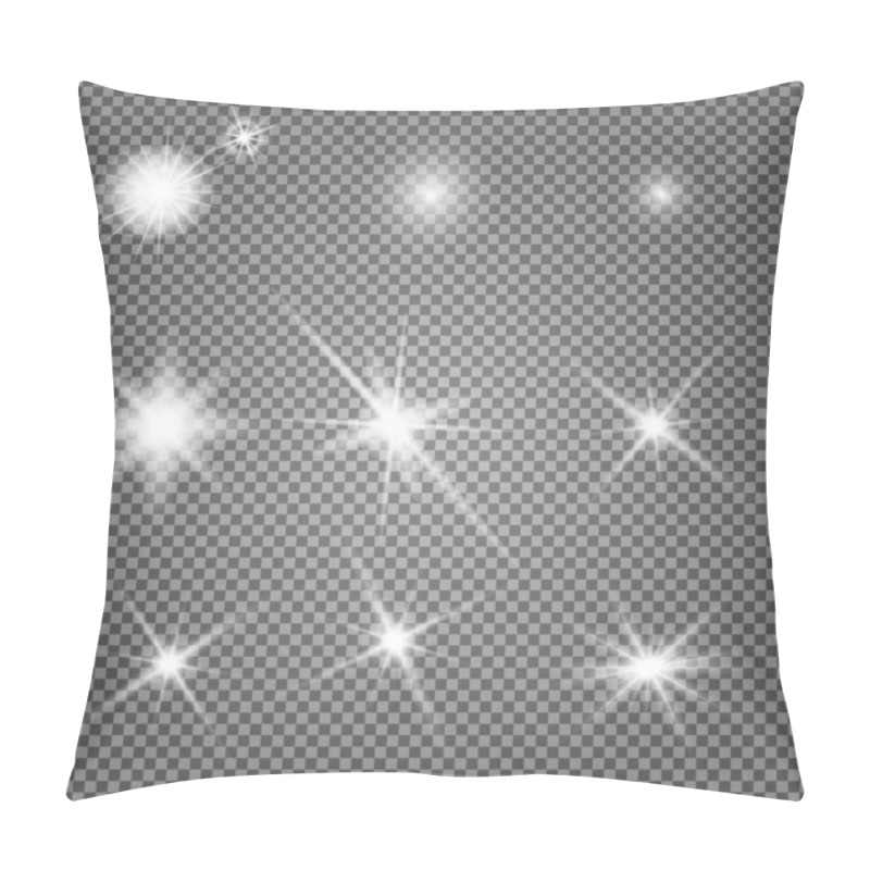 Personality  Star Light. Starburst Glow Effect, Vector Sparkle. Flash Shine, Glowing Bright On Transparent Background. Abstract Glitter Decoration, Shiny Sunlight Ray, Magic Disco Element. Special Spark Pillow Covers