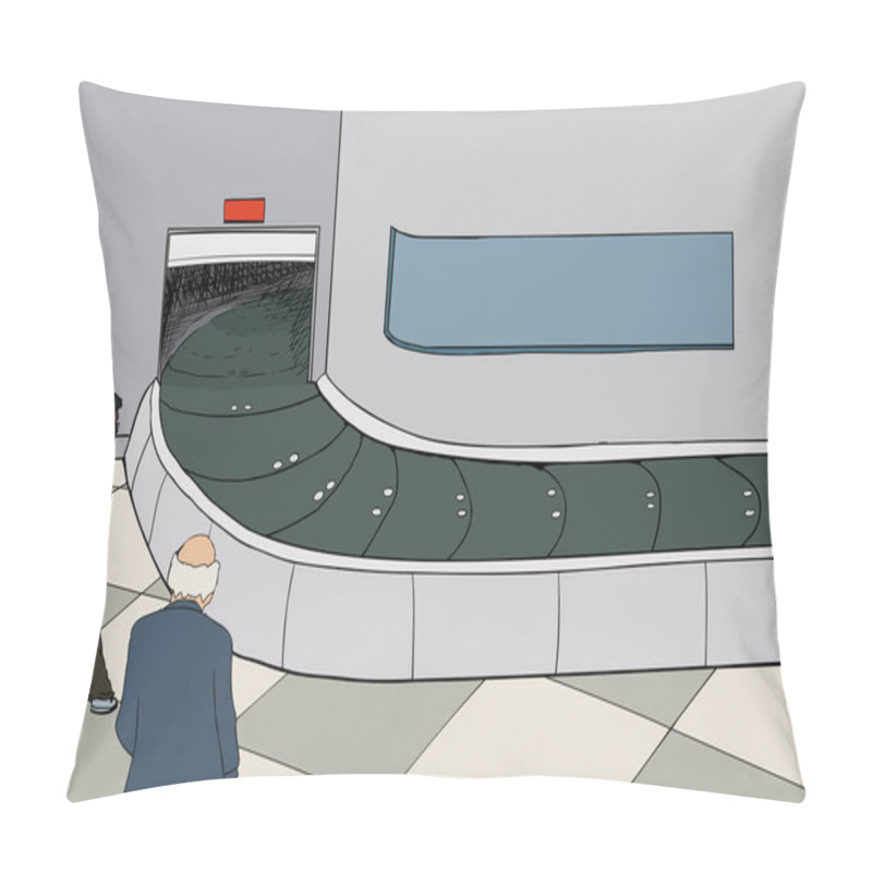 Personality  Three Adults Waiting At Baggage Claim Area With Empty Carousel Pillow Covers