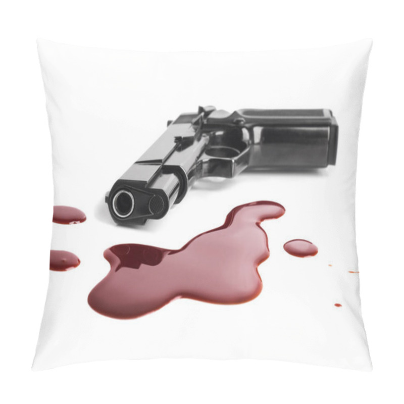 Personality  Gun And Blood Splatters Pillow Covers