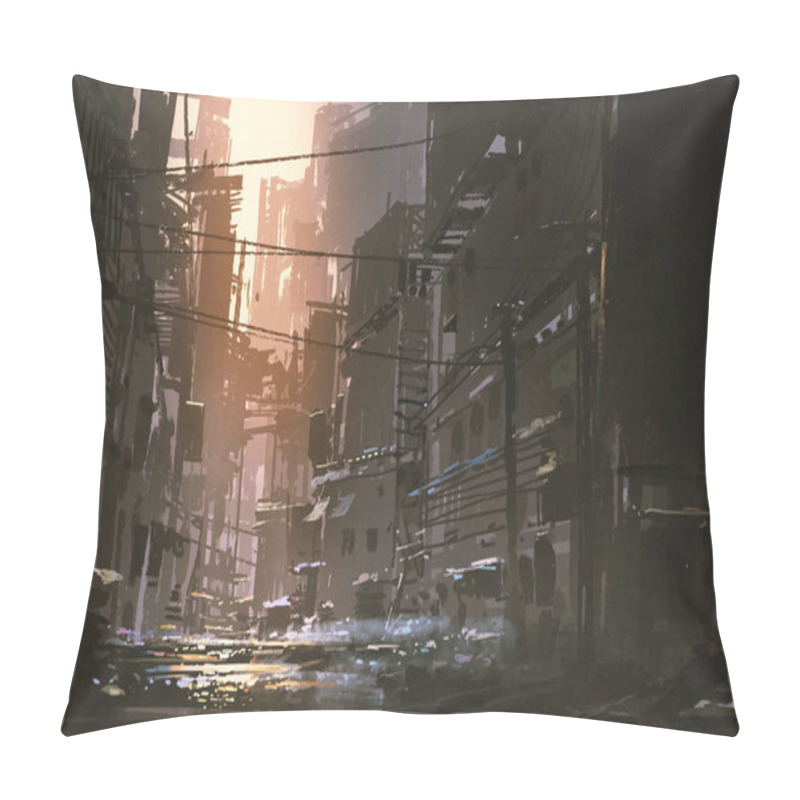 Personality  Dirty Street In Abandoned City Pillow Covers