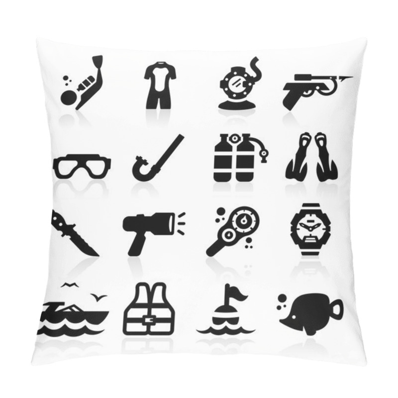 Personality  Diving Icons Set Elegant Series Pillow Covers