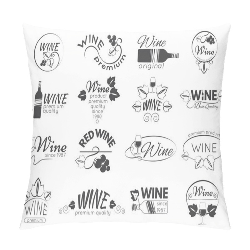 Personality  Set Of Wine Labels, Badges Pillow Covers