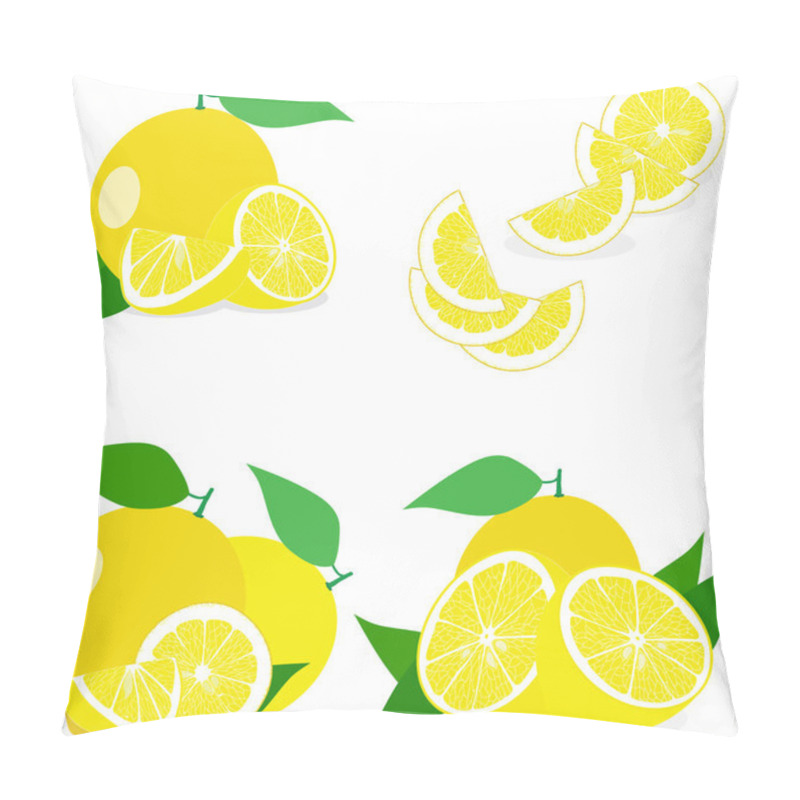 Personality  Lemon, Lemon Slices, Set Of Lemons, Vector Illustrations Pillow Covers