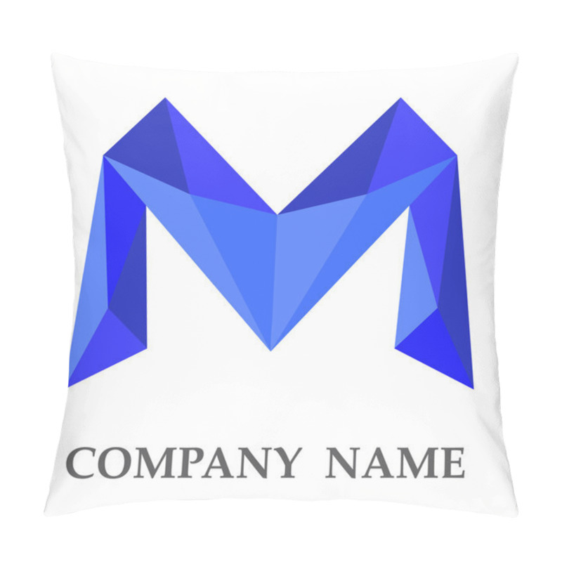 Personality  Blue Lowpoly Logo For Business Challenge Pillow Covers