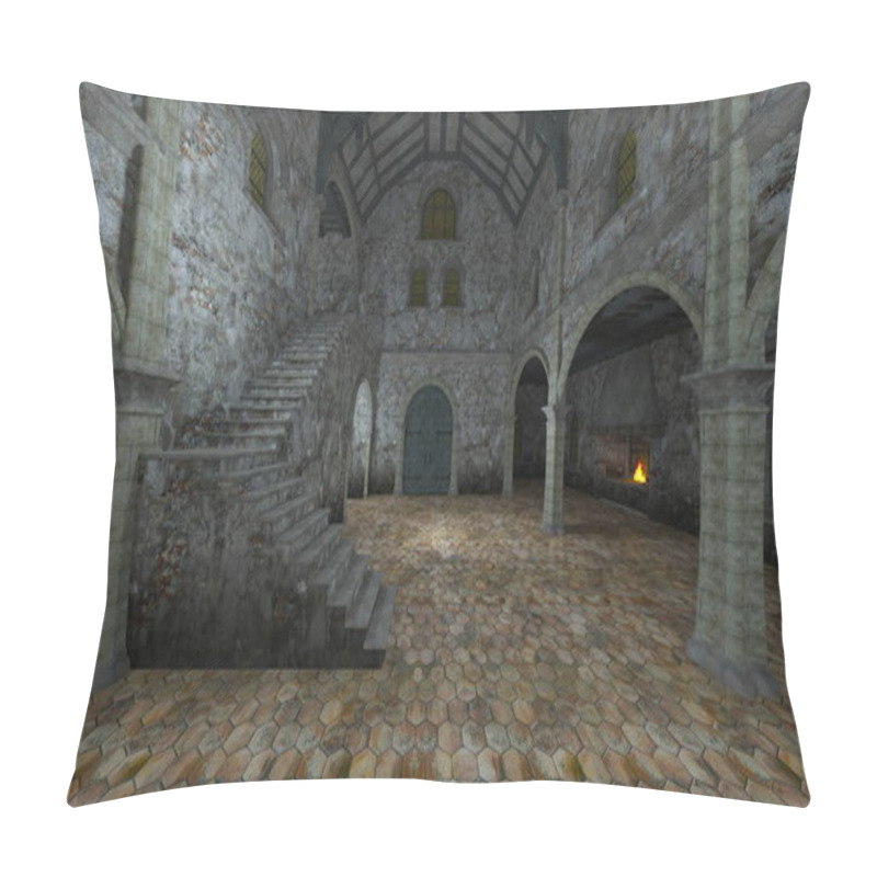 Personality  3D CG Rendering Of The Underground Fortress. Pillow Covers