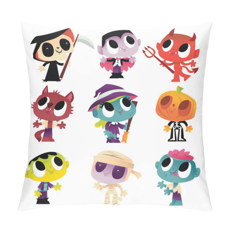 Personality  Super Cute Halloween Monsters And Ghouls Pillow Covers