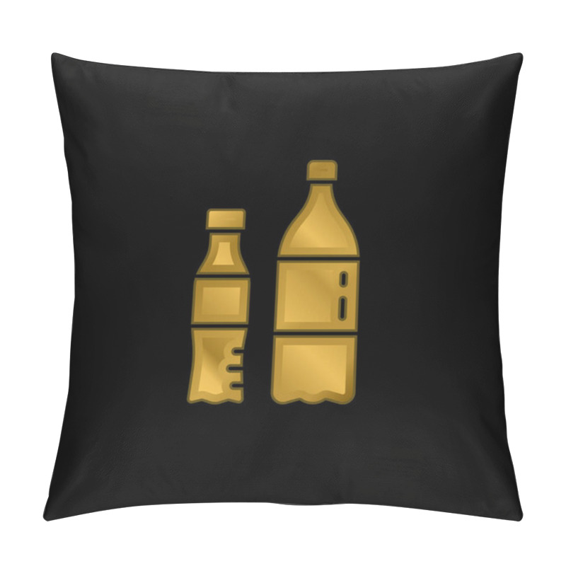 Personality  Bottles Gold Plated Metalic Icon Or Logo Vector Pillow Covers