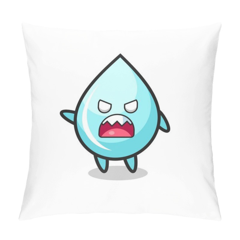 Personality  Cute Water Drop Cartoon In A Very Angry Pose , Cute Style Design For T Shirt, Sticker, Logo Element Pillow Covers