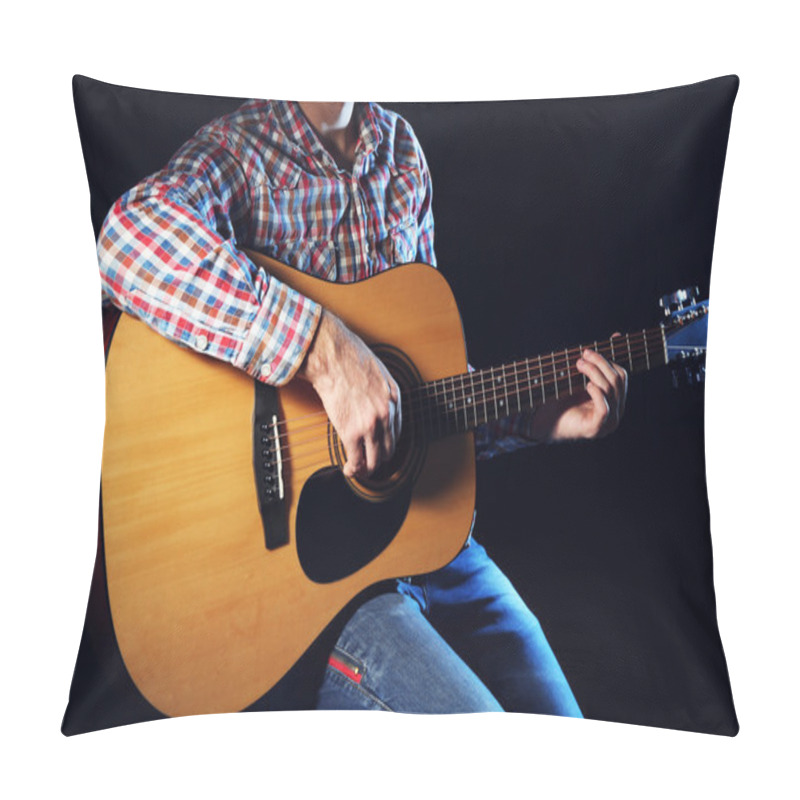 Personality  Young Man Playing Guitar Pillow Covers