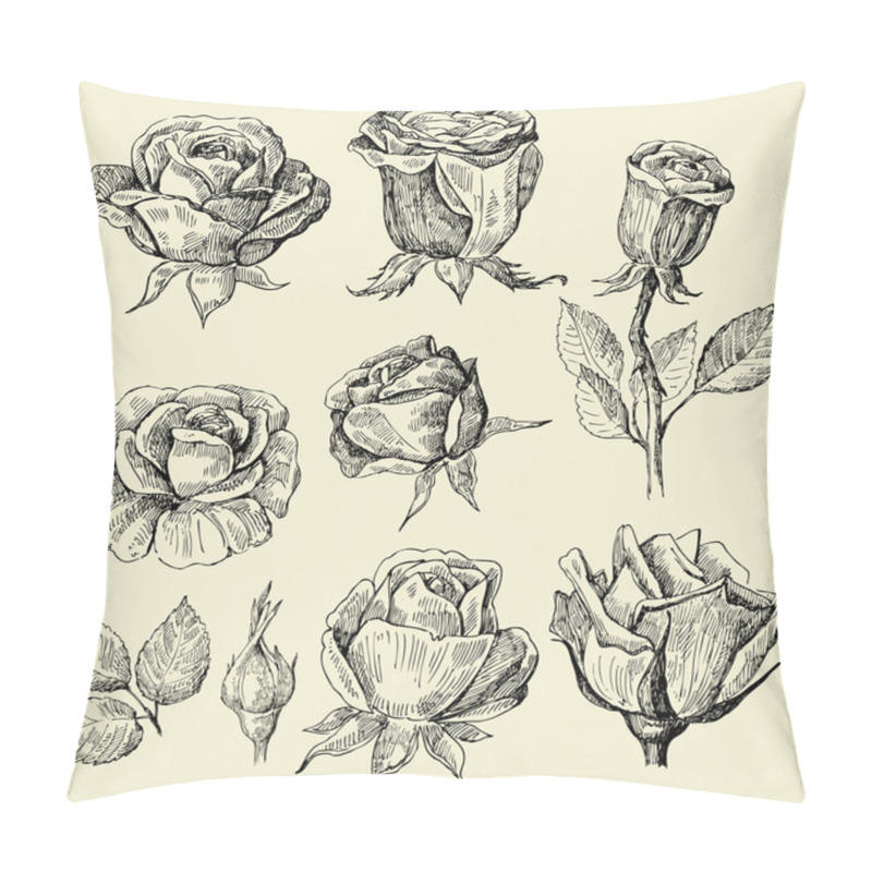 Personality  Roses Doodles Set Pillow Covers