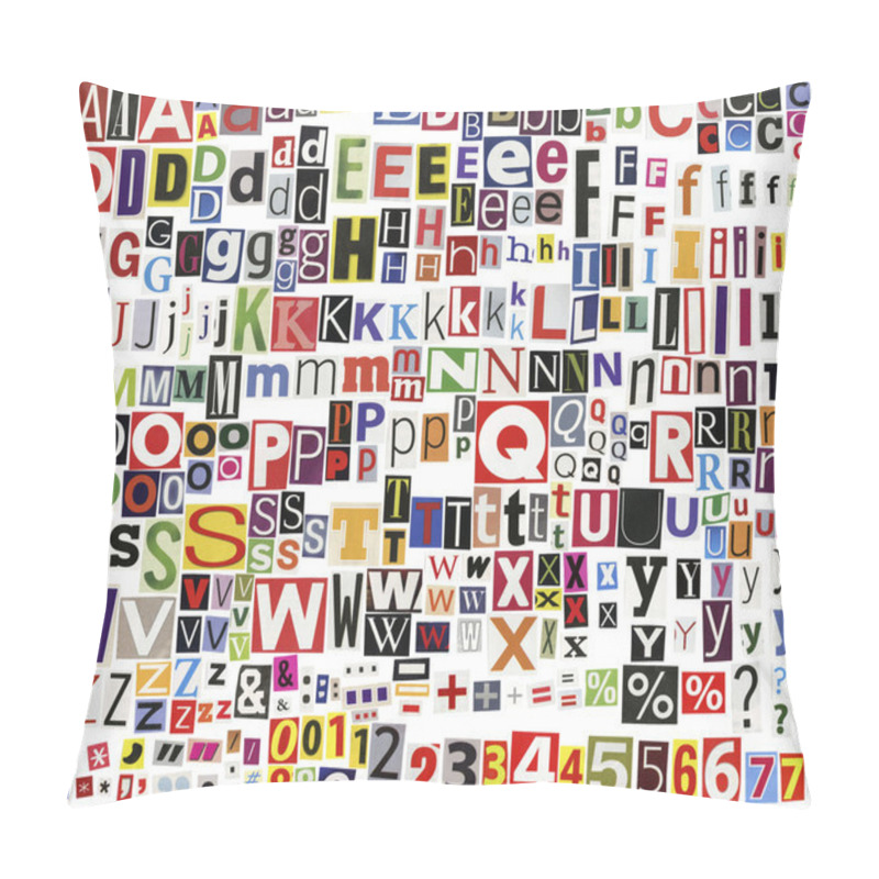 Personality  Newspaper Clippings Alphabet Pillow Covers