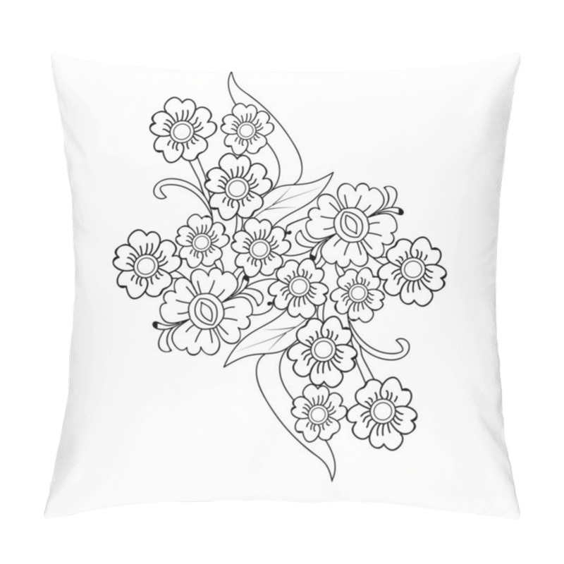 Personality  Floral Vector Pattern, Black And White Flower. Pillow Covers