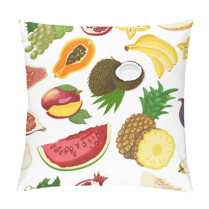 Personality  Seamless Pattern With Healthy Fruits Pillow Covers