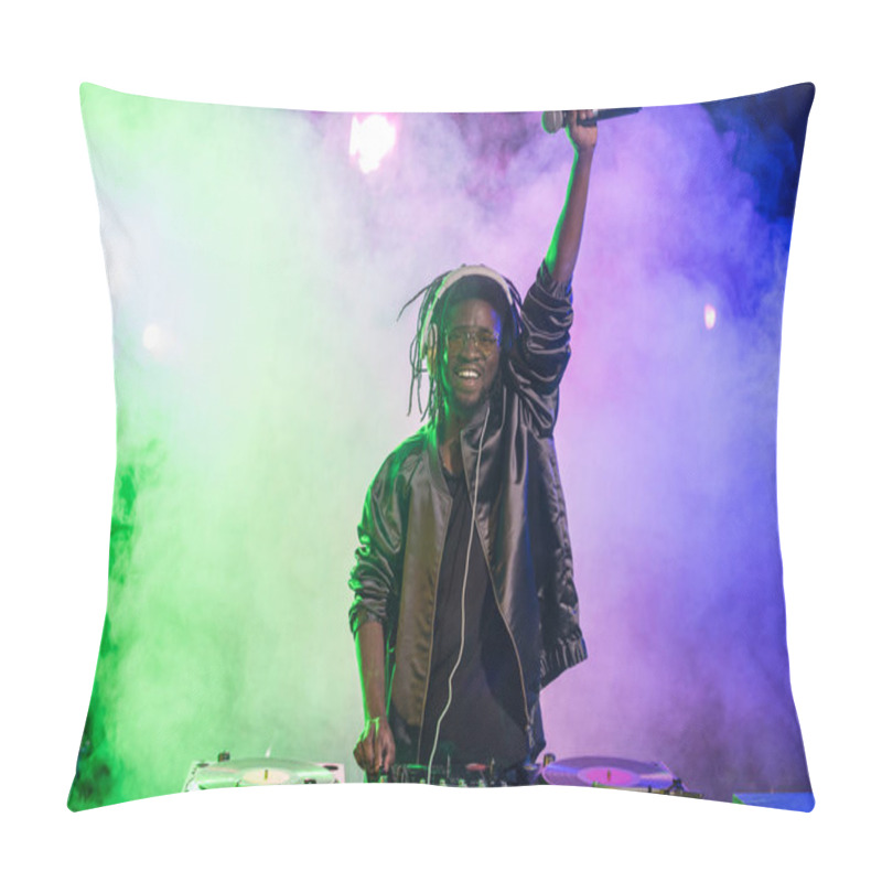 Personality  DJ With Sound Mixer And Microphone Pillow Covers