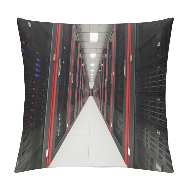 Personality  Inside The Long Server Room Tunnel Pillow Covers