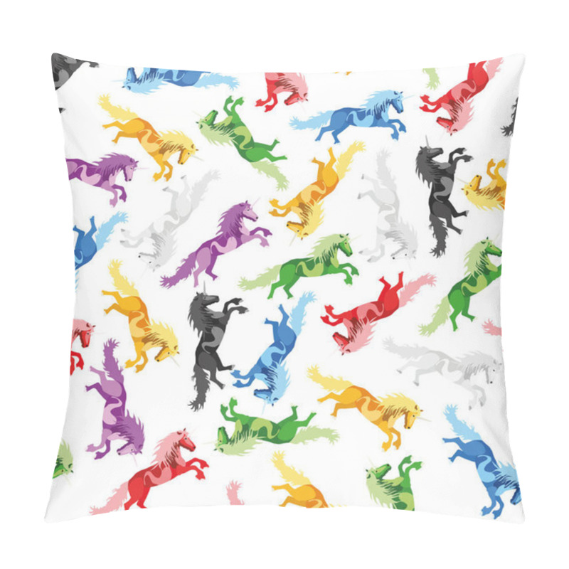 Personality  Illustration Seamless Pattern Unicorn Pillow Covers