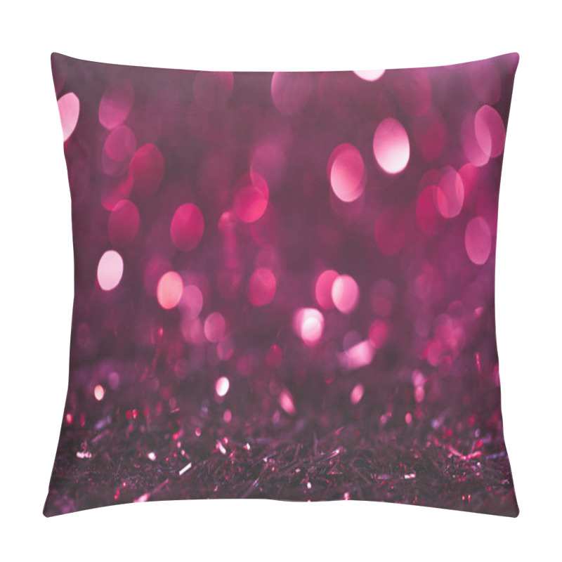 Personality  Christmas Background With Pink And Purple Shiny Confetti Pillow Covers